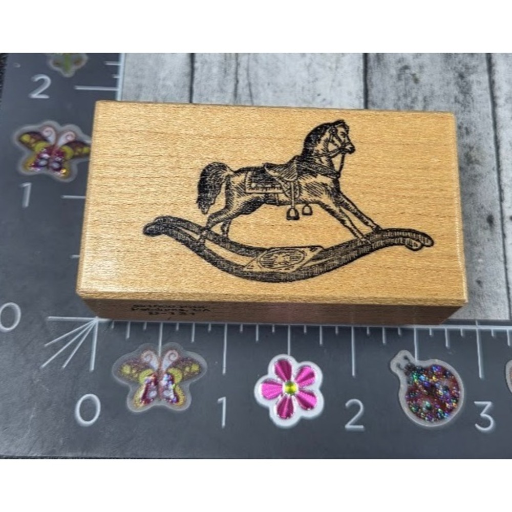 PSX Designs Rocking Horse D-131 1988 Rubber Stamp Wood #D39